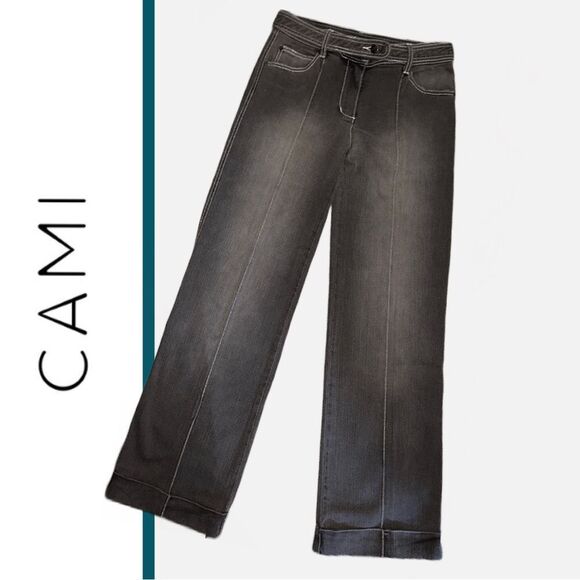 Cami Women’s Vintage Gray Denim Mid-Rise Cuffed‎ Flared Jeans - Size 4 - Picture 1 of 3